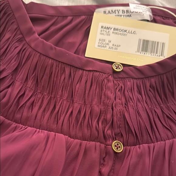 Ramy Brook Long Sleeve Blouse NWT Raspberry Size Medium– $325 Retail - Picture 8 of 8